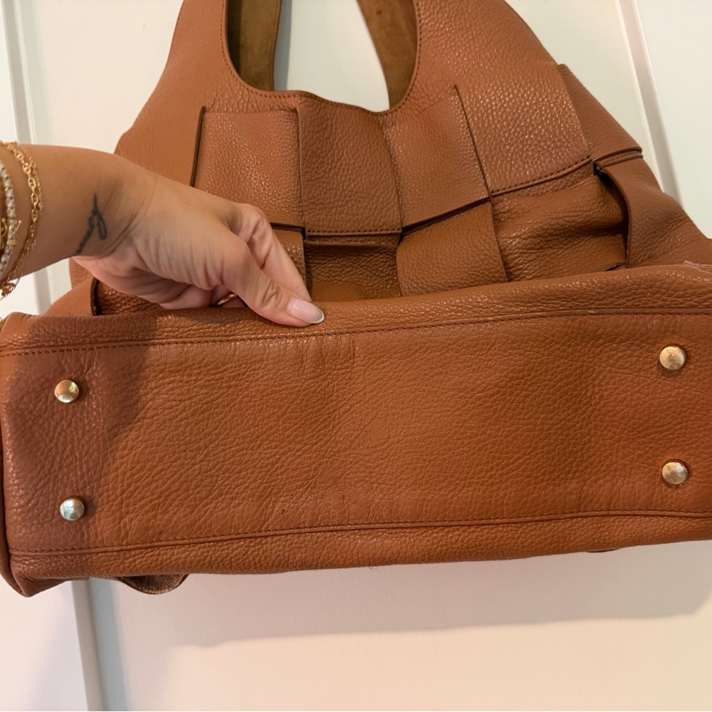 Brown Woven Leather Tote Bag - Picture 11 of 15